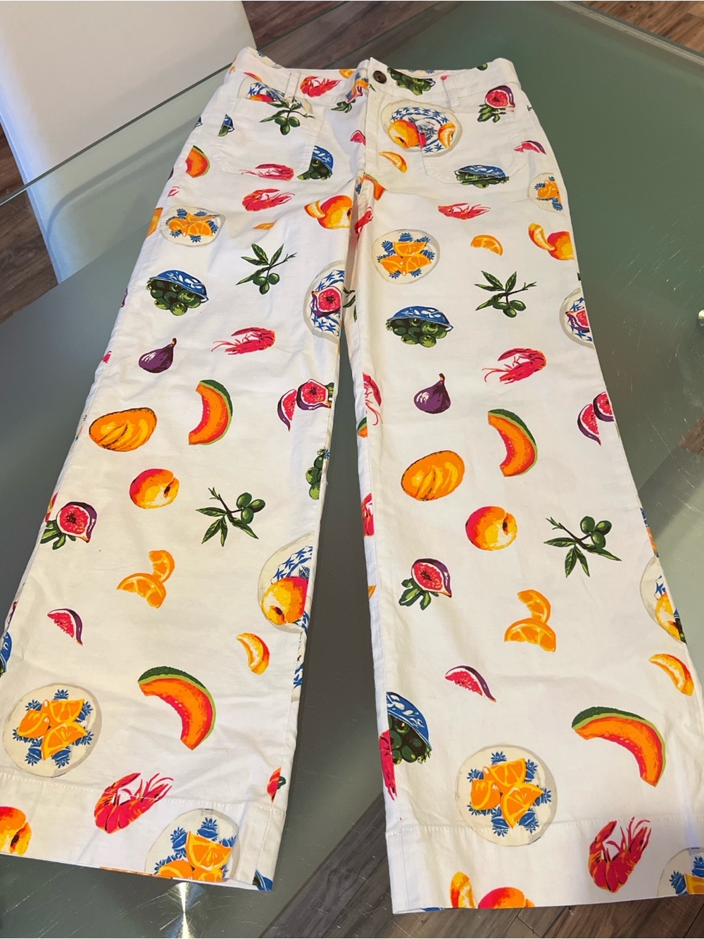 J. Crew Pants with Multicolor Fruit Prints